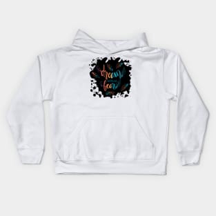 Dream without fear hand lettering with feathers. Quotes. Kids Hoodie